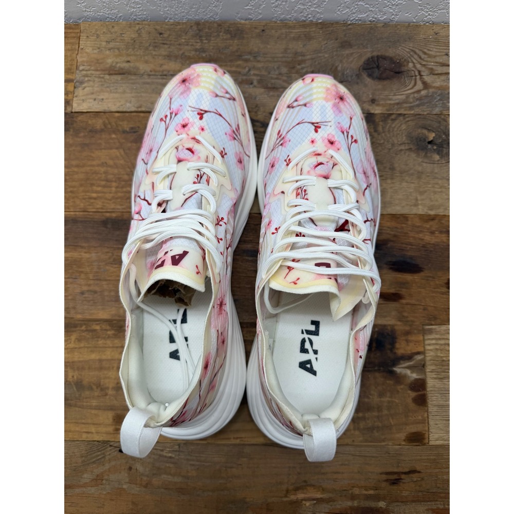 APL Streamline Running Shoes Mens 10 Cherry Blossom Floral White Pink 1221XC - Picture 6 of 9